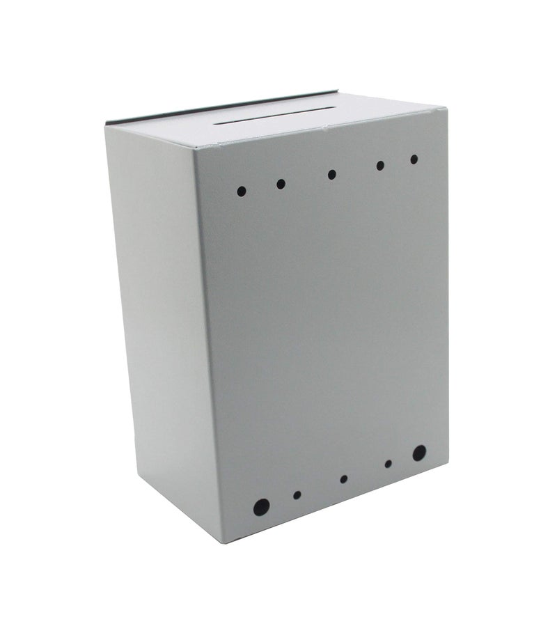 FixtureDisplays Classic Metal Box, Donation Box, Secure Collection Box, Ballot Box, Ticket Box, Easy Wall Mount 15610 - Image 5